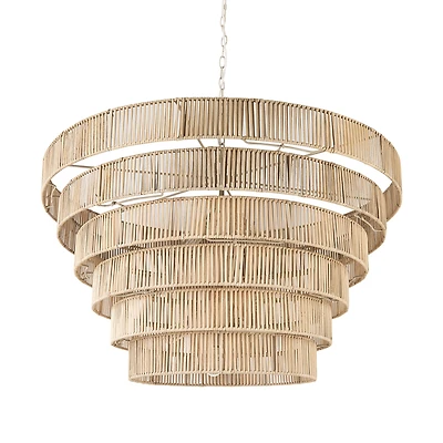 Marimba Natural Cane 6 Tier Chandelier