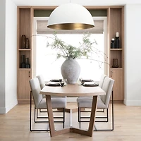 Denver Rectangular Brown Solid Wood Top & Base Dining Table