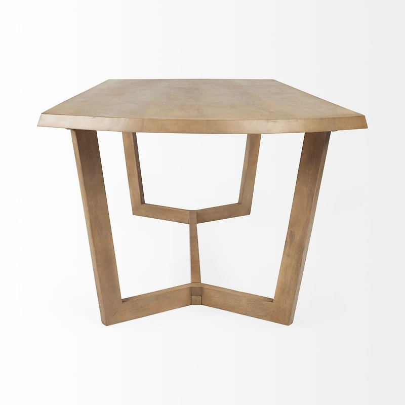 Denver Rectangular Brown Solid Wood Top & Base Dining Table