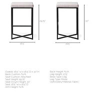 Frodo White Fabric Bar Stool