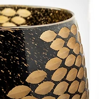 Mojave Large Black and Gold Detail Glass Vase