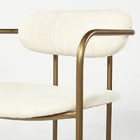 Parker Seat Height Cream Fabric Seat Gold Metal Bar Stool