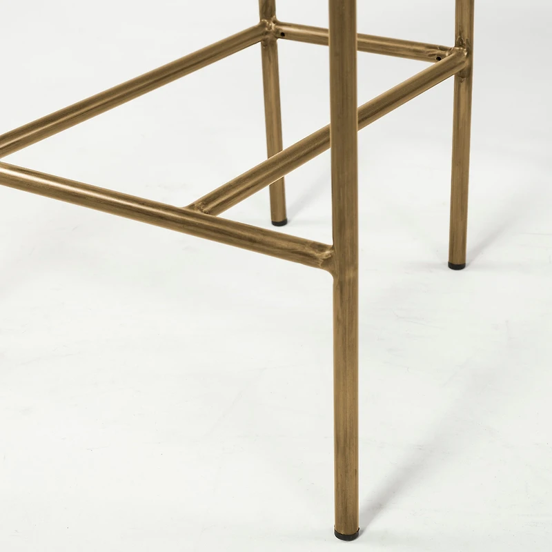 Parker Seat Height Cream Fabric Seat Gold Metal Bar Stool