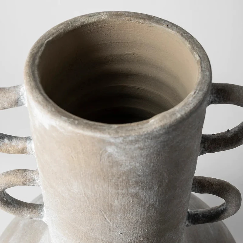 Sherry Rustic Brown Tall Neck Ceramic Vase