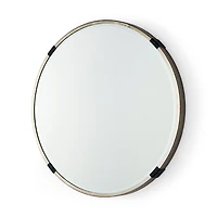 Melissa 23" Small Round Gold Metal Wall Mirror