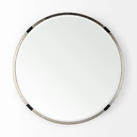 Melissa 23" Small Round Gold Metal Wall Mirror
