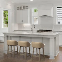 Monmouth Cream Fabric | Brown Wood | Counter Stool