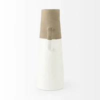 Garand Large 18.8H Two-toned White Natural Ceramic Jug