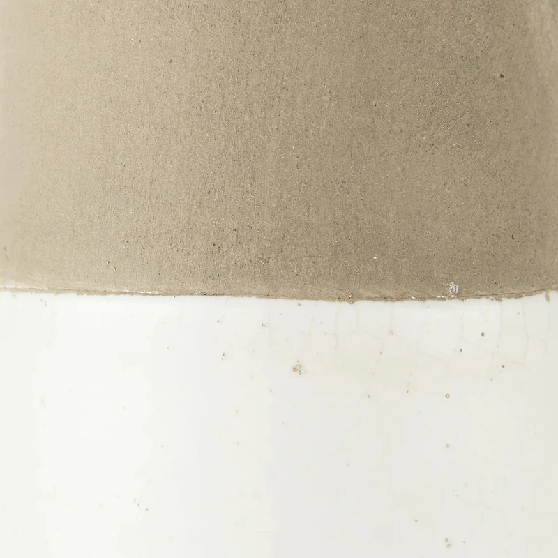 Garand Large 18.8H Two-toned White Natural Ceramic Jug