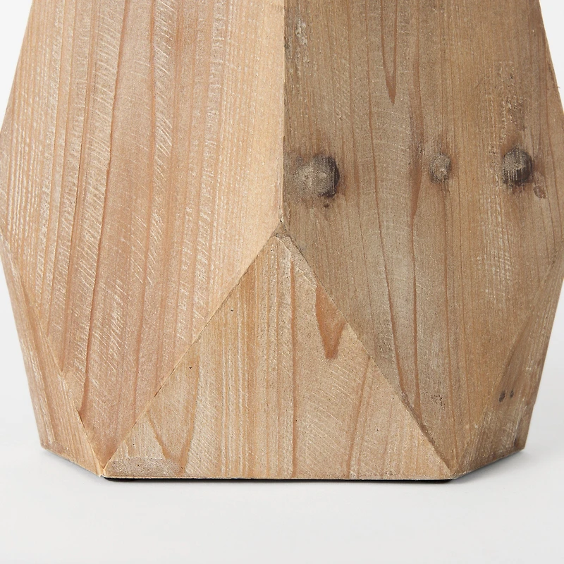 Allen III Tall Natural Wooden Base Oval Vase