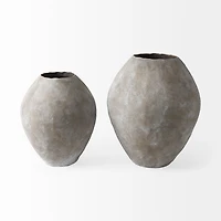 Gobi 20L x 23H Small Tan Ceramic Oval Vase