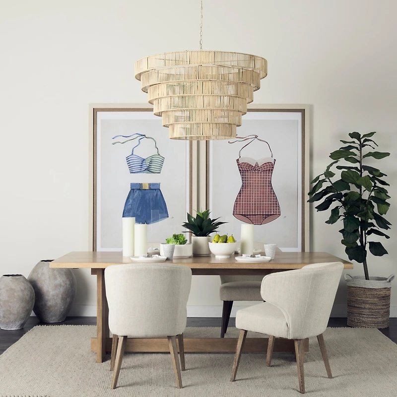 Marimba Natural Cane 6 Tier Chandelier