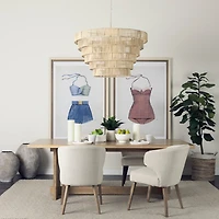 Marimba Natural Cane 6 Tier Chandelier