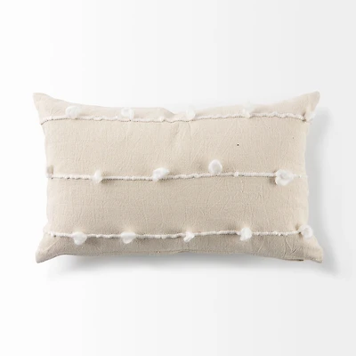 Erica Cream With White Detail Decorative Pillow