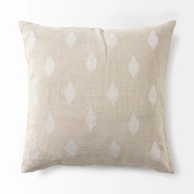 Enya Beige and Cream Fabric Patterned Decorative Pillow Cover