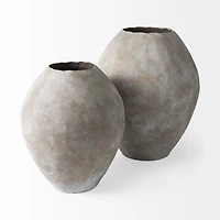Gobi 23L x 28H Large Tan Ceramic Oval Vase
