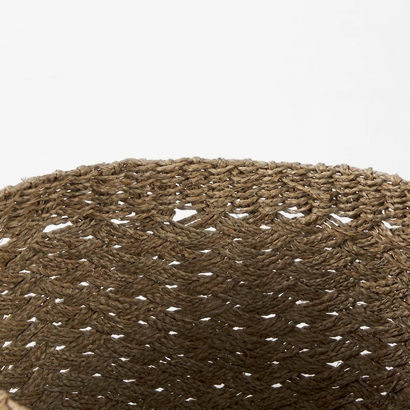 Jarek Brown Seagrass Round Basket Cross Weave (Set of 3)