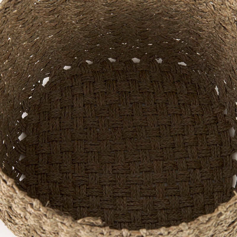 Jarek Brown Seagrass Round Basket Cross Weave (Set of 3)