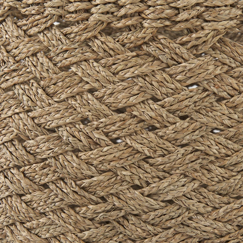 Jarek Brown Seagrass Round Basket Cross Weave