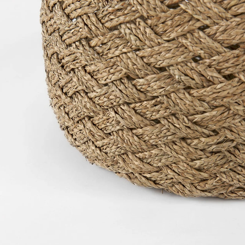 Jarek Brown Seagrass Round Basket Cross Weave (Set of 3)