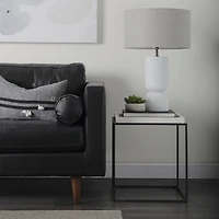 Everly  White Cement W/Beige Shade Table Lamp