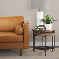 Everly  White Cement W/Beige Shade Table Lamp