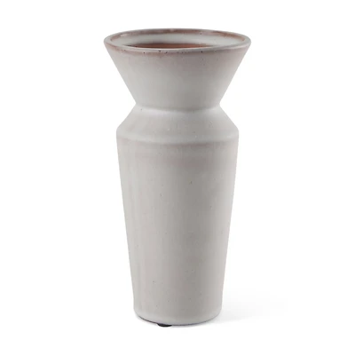 Esme 4.5L x 4.5W x 10.4H Whitewashed Ceramic Vase