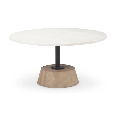 Maxwell Marble Top Pedestal Base Round Coffee Table
