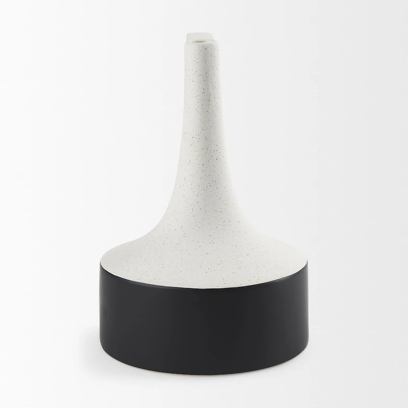 Burton White and Black Ceramic Jug Vase