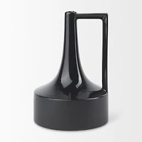 Burton Glossy and Matte Black Ceramic Jug Vase