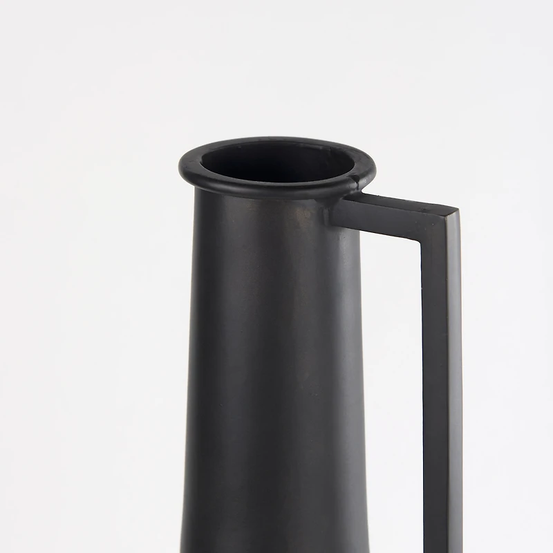 Aubrey Large 24.0H Black Iron Jug Vase