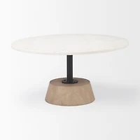 Maxwell Marble Top Pedestal Base Round Coffee Table