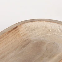 Carver Set of 2 Oblong White Washed Wood Footed Trays