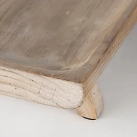 Carver Set of 2 Rectangular White Washed Wood Trays