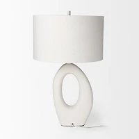 Tao Cream Base W/White Shade Table Lamp