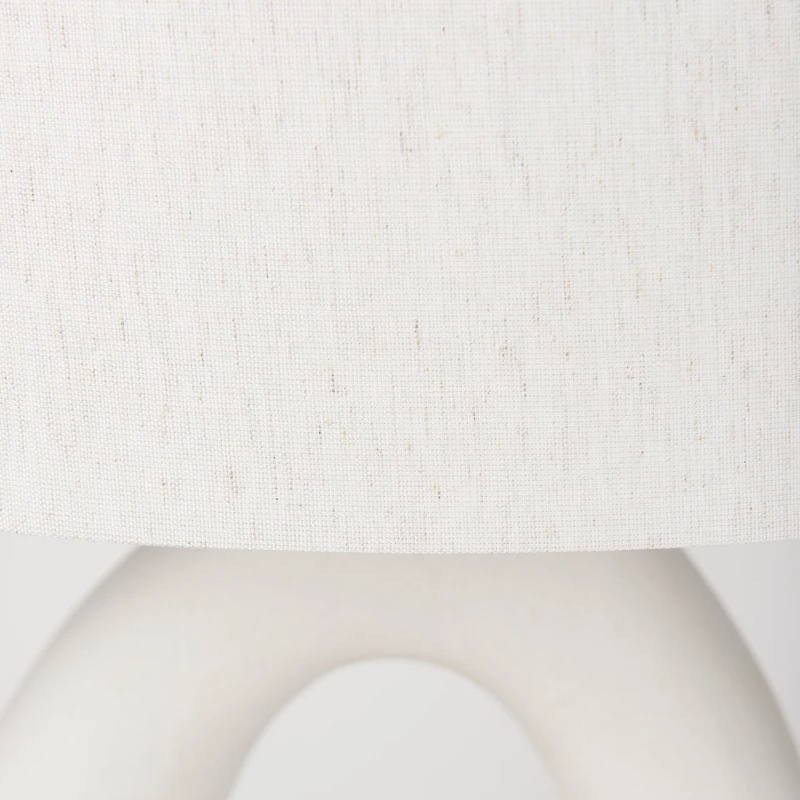 Tao Cream Base W/White Shade Table Lamp