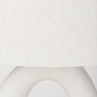 Tao Cream Base W/White Shade Table Lamp