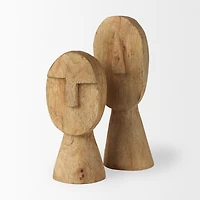 Ivan Medium Wooden Head Sculpture