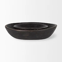 Nikita Set of 2 Large Medium Brown Reclaimed Wood Bowls