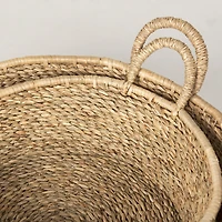 Ayanna Set of 2 Deep Nesting Seagrass Baskets w/ Handles