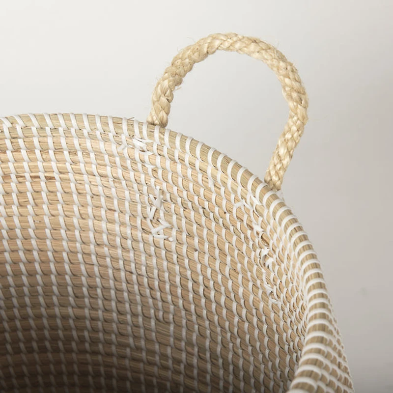 Kairi Seagrass Floor Baskets w/ Lids and Handles