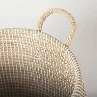 Kairi Seagrass Floor Baskets w/ Lids and Handles