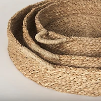 Ulana Set of 3 Round Nesting Seagrass Trays w/ Loop Handles