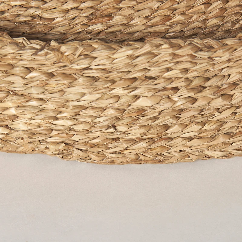 Ulana Set of 3 Round Nesting Seagrass Trays w/ Loop Handles