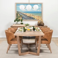 Denver Rectangular Brown Solid Wood Top & Base Dining Table