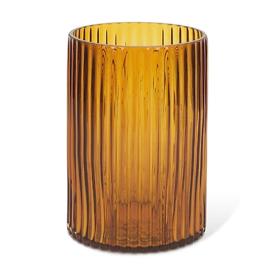 Dawn Short Amber Glass Vase