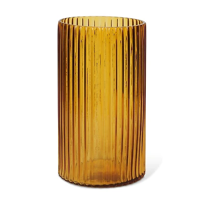 Dawn Tall Amber Glass Vase