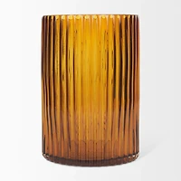 Dawn Short Amber Glass Vase