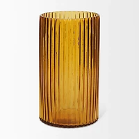 Dawn Tall Amber Glass Vase