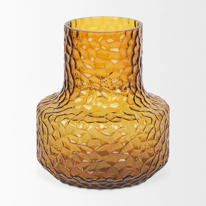 Jolene Short Amber Glass Vase